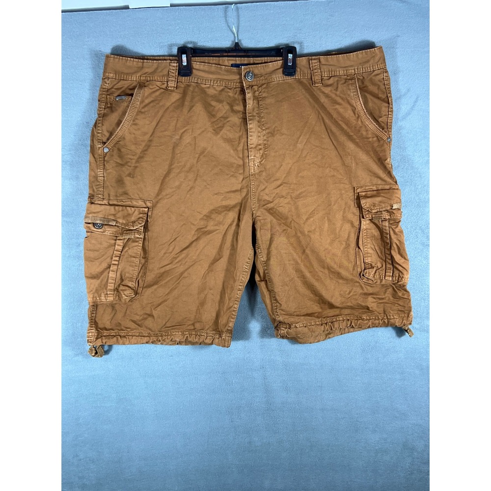 Ochenta Mens Cargo Shorts Size 44 Brown Solid Relaxed Multi Pocket Utility Y2K